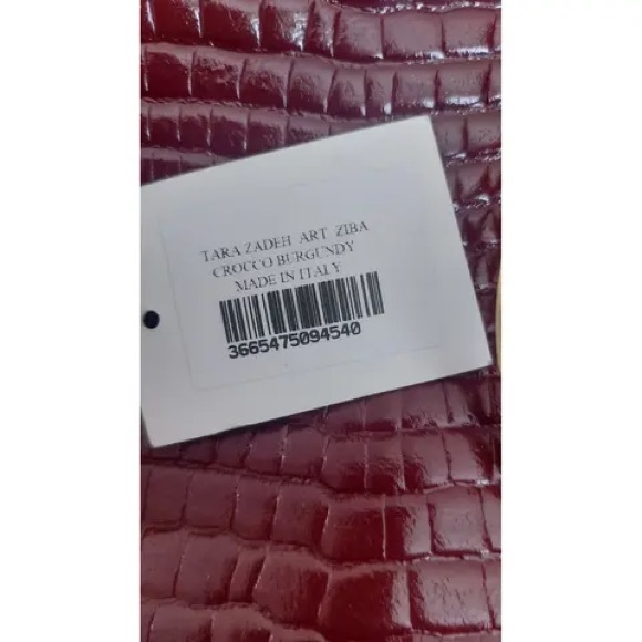 Tara Zadeh Crocodile Burgundy Clutch bag with metal ring Ziba Crocodile-Embossed - Picture 6 of 7